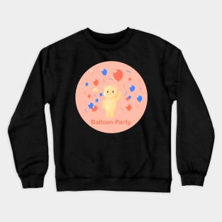 Balloon Party, cute teddy bear with lots of red and blue balloons having a party Crewneck Sweatshirt